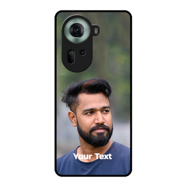 Oppo Reno 11 5G Custom Glass Phone Case - Photo With Text Design