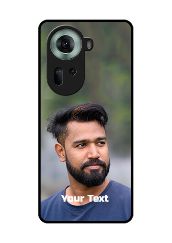 Oppo Reno 11 5G Custom Glass Phone Case - Photo With Text Design