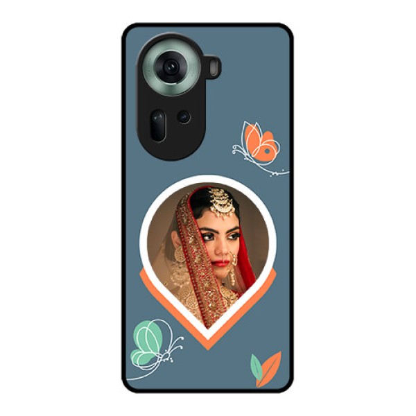 Oppo Reno 11 5G Custom Glass Phone Case - Droplet Butterflies Design Oppo Reno 11 5G Custom Glass Phone Case - Droplet Butterflies Design