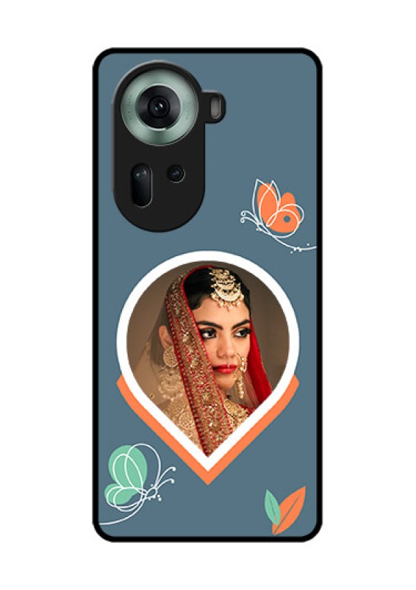Oppo Reno 11 5G Custom Glass Phone Case - Droplet Butterflies Design