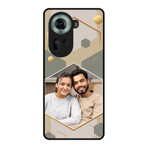 Oppo Reno 11 5G Custom Glass Phone Case - Stylish Hexagon Pattern Design Oppo Reno 11 5G Custom Glass Phone Case - Stylish Hexagon Pattern Design