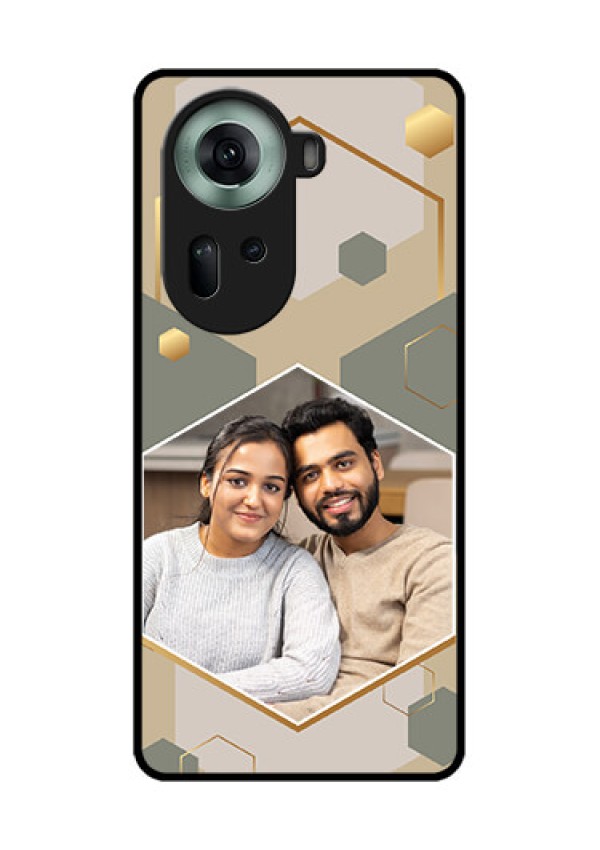 Oppo Reno 11 5G Custom Glass Phone Case - Stylish Hexagon Pattern Design