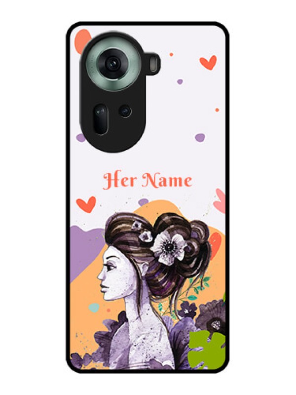 Custom Oppo Reno 11 5G Custom Glass Phone Case - Woman And Nature Design
