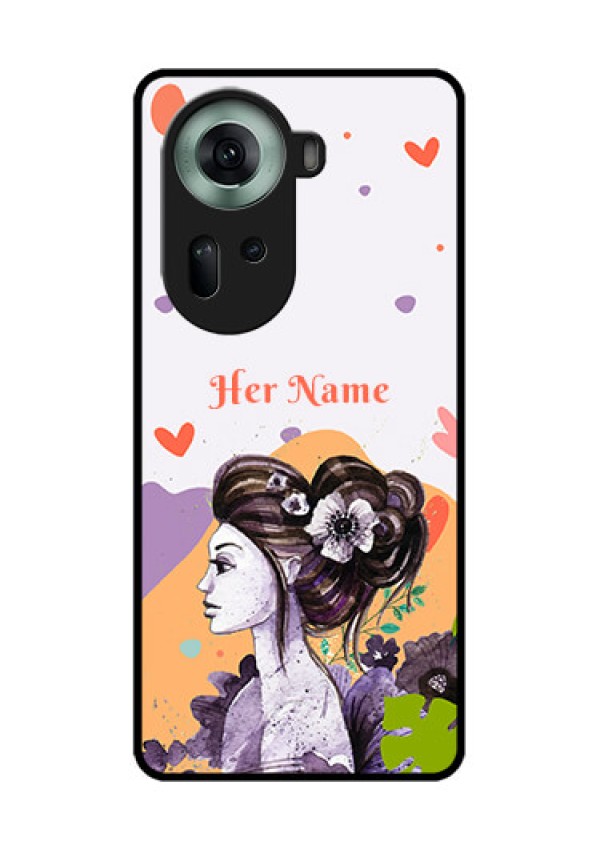 Oppo Reno 11 5G Custom Glass Phone Case - Woman And Nature Design