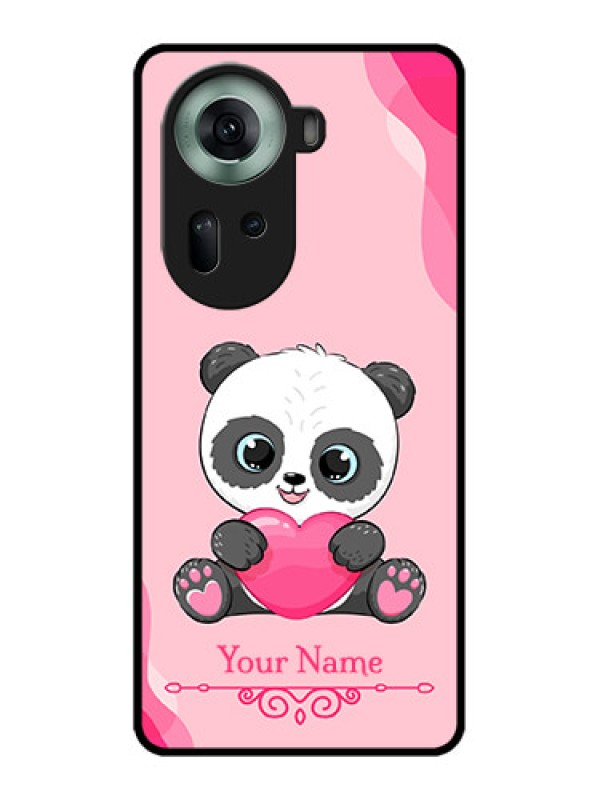 Custom Oppo Reno 11 5G Custom Glass Phone Case - Cute Panda Design