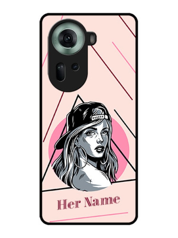 Custom Oppo Reno 11 5G Custom Glass Phone Case - Rockstar Girl Design