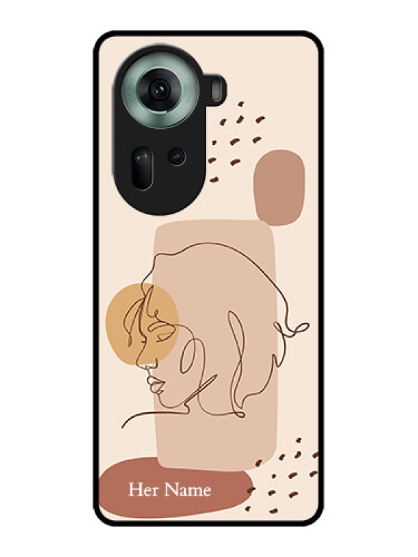 Custom Oppo Reno 11 5G Custom Glass Phone Case - Calm Woman Line Art Design
