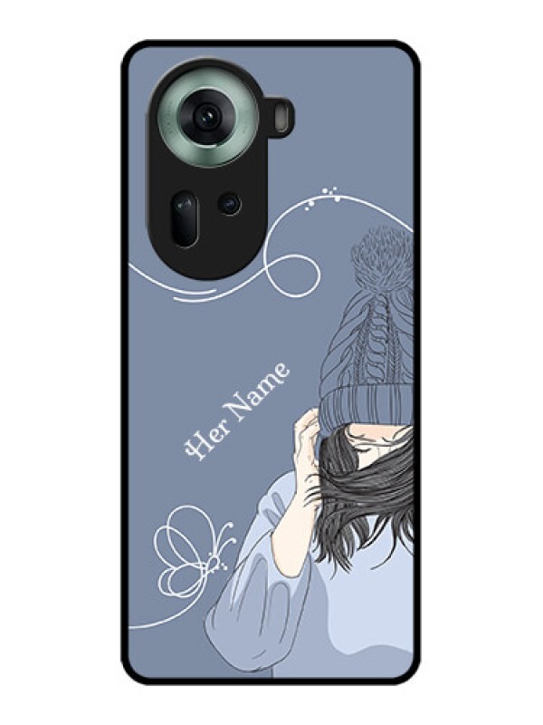 Custom Oppo Reno 11 5G Custom Glass Phone Case - Girl In Winter Outfit Design