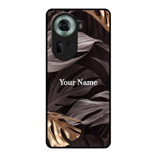 Oppo Reno 11 5G Custom Glass Phone Case - Wild Leaves Digital Paint Design Oppo Reno 11 5G Custom Glass Phone Case - Wild Leaves Digital Paint Design