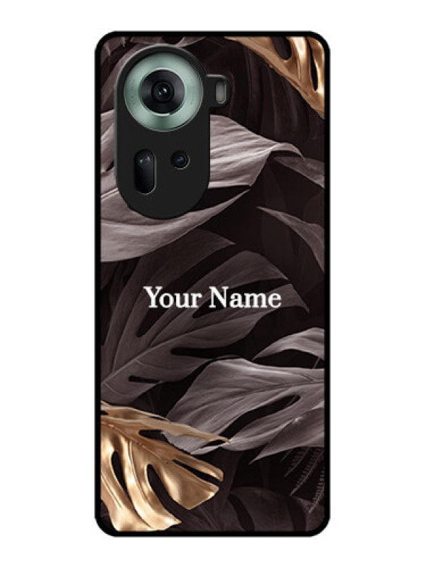 Custom Oppo Reno 11 5G Custom Glass Phone Case - Wild Leaves Digital Paint Design