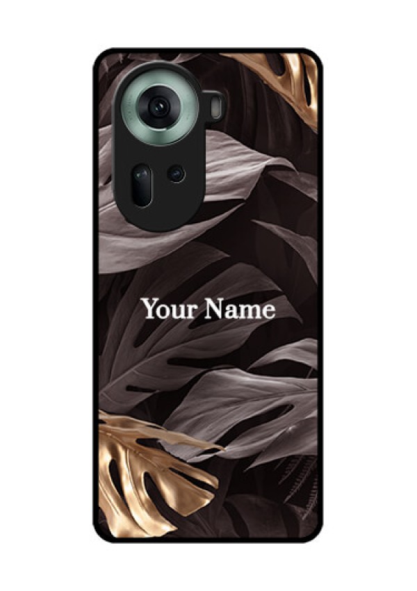 Oppo Reno 11 5G Custom Glass Phone Case - Wild Leaves Digital Paint Design