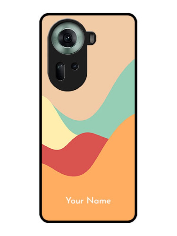 Custom Oppo Reno 11 5G Custom Glass Phone Case - Ocean Waves Multi - Colour Design