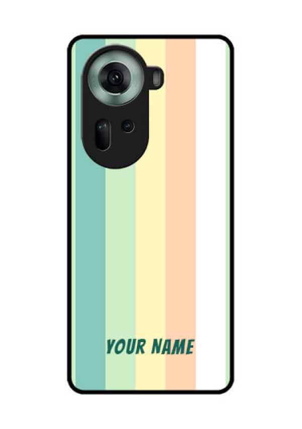 Oppo Reno 11 5G Custom Glass Phone Case - Multi - Colour Stripes Design