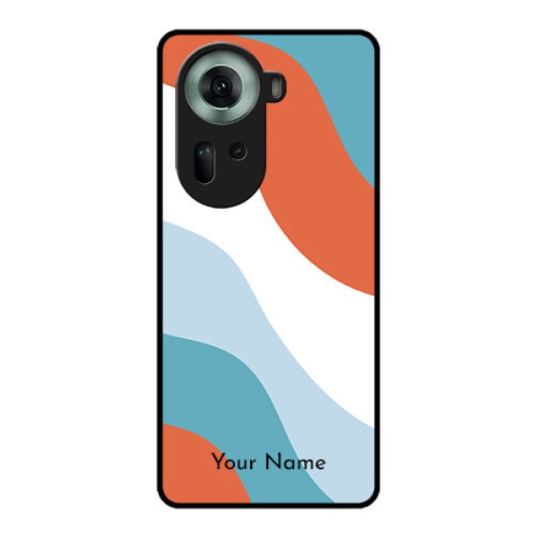 Oppo Reno 11 5G Custom Glass Phone Case - Coloured Waves Design