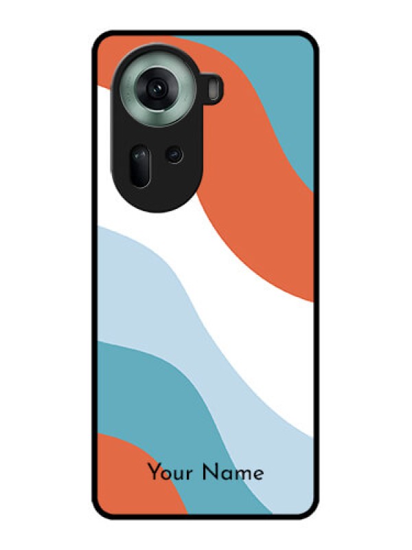 Custom Oppo Reno 11 5G Custom Glass Phone Case - Coloured Waves Design