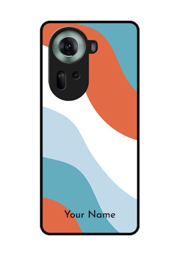 Oppo Reno 11 5G Custom Glass Phone Case - Coloured Waves Design