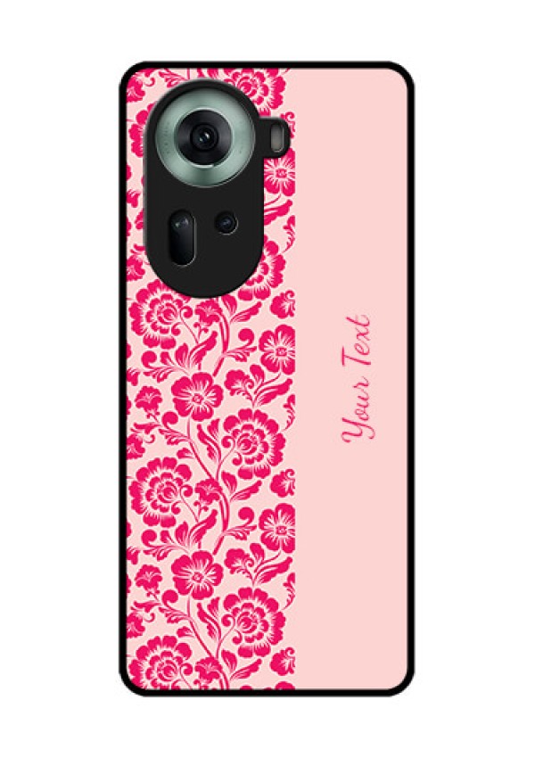 Oppo Reno 11 5G Custom Glass Phone Case - Attractive Floral Pattern Design