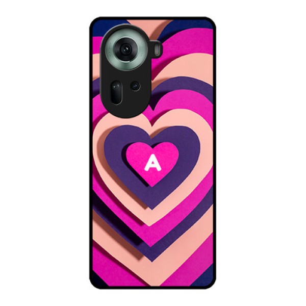 Oppo Reno 11 5G Custom Glass Phone Case - Cute Heart Pattern Design Oppo Reno 11 5G Custom Glass Phone Case - Cute Heart Pattern Design