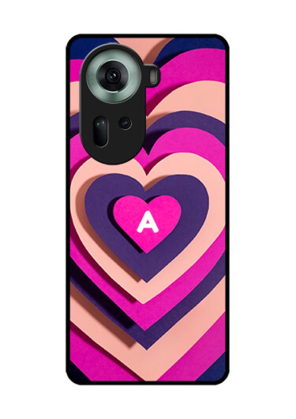 Oppo Reno 11 5G Custom Glass Phone Case - Cute Heart Pattern Design