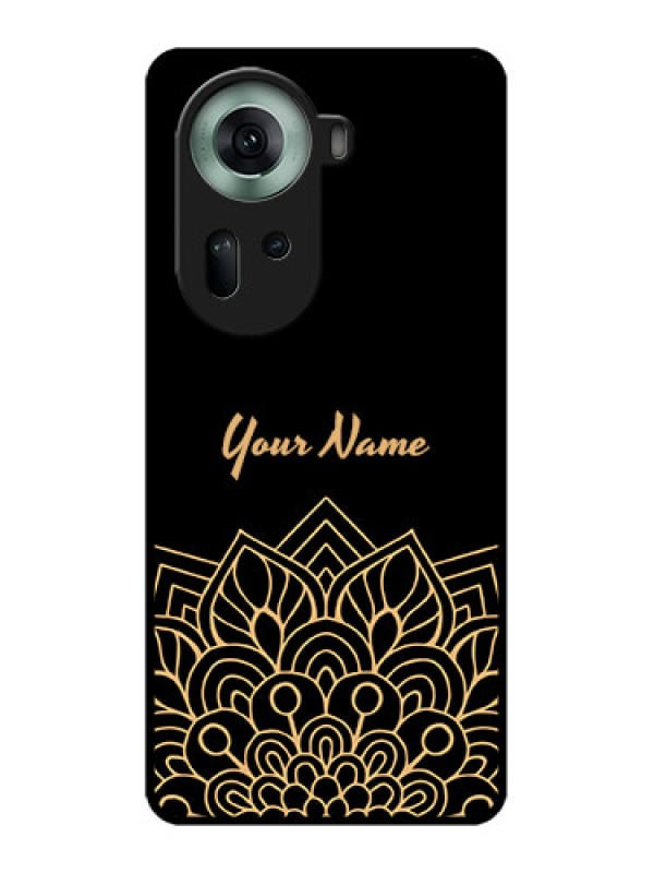 Custom Oppo Reno 11 5G Custom Glass Phone Case - Golden Mandala Design