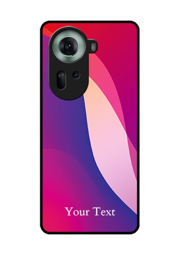 Oppo Reno 11 5G Custom Glass Phone Case - Digital Abstract Overlap Design