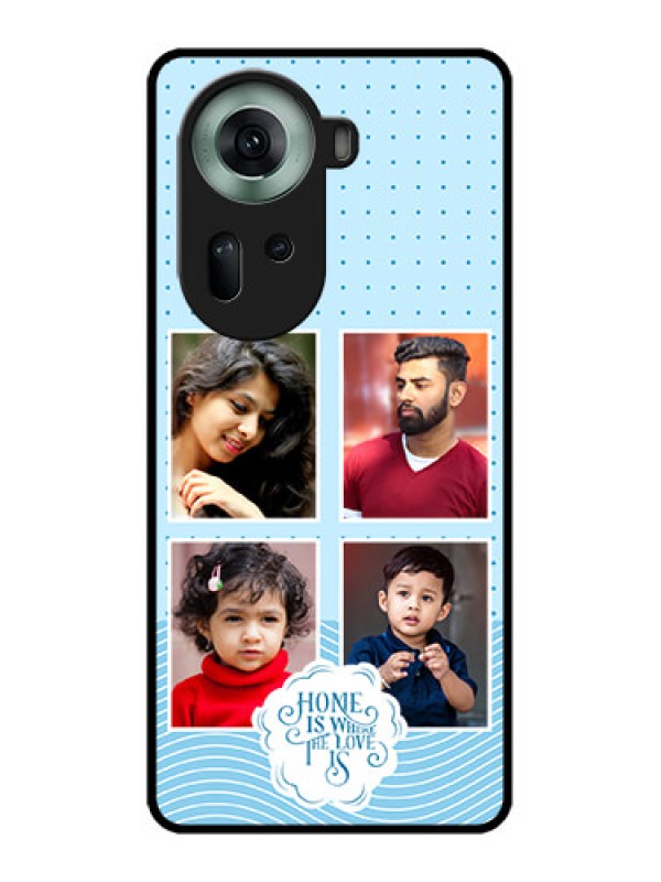 Custom Oppo Reno 11 5G Custom Glass Phone Case - Cute Love Quote With 4 Pic Upload Design