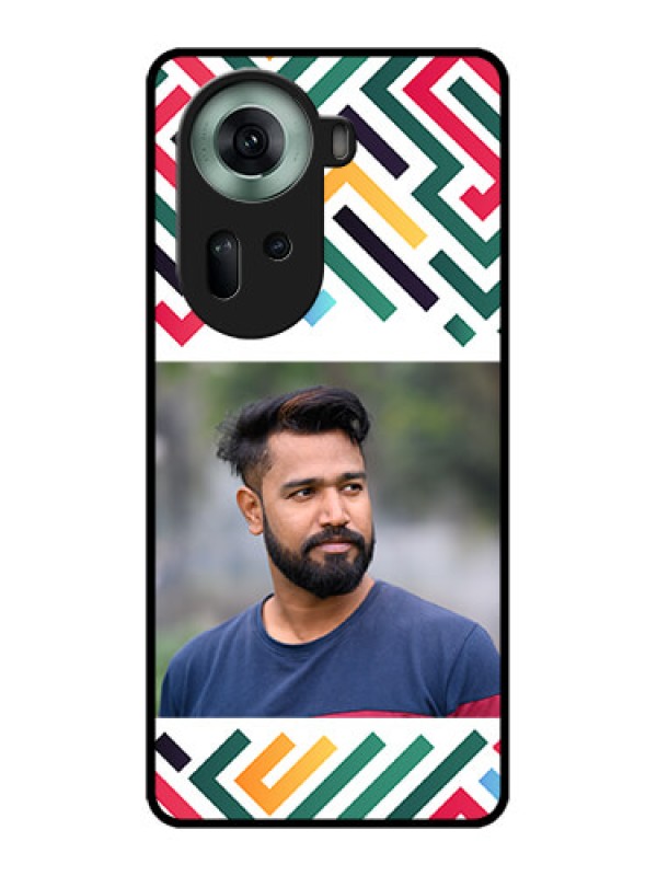 Custom Oppo Reno 11 5G Custom Glass Phone Case - Colorful Maze Pattern Design