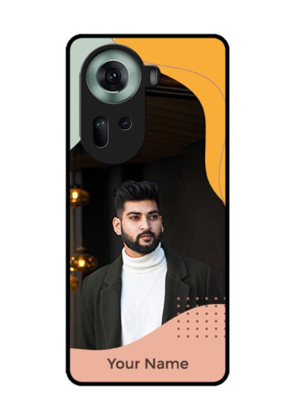 Oppo Reno 11 5G Custom Glass Phone Case - Tri - Coloured Overlay Design
