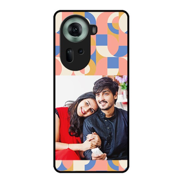 Oppo Reno 11 5G Custom Glass Phone Case - Semi - Circle Maze Pattern Design