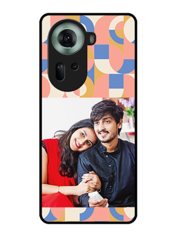 Custom Oppo Reno 11 5G Custom Glass Phone Case - Semi - Circle Maze Pattern Design