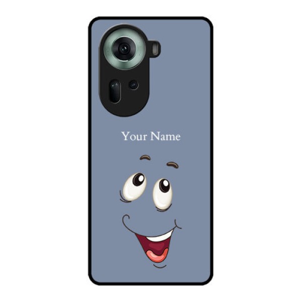 Oppo Reno 11 5G Custom Glass Phone Case - Laughing Cartoon Face Design