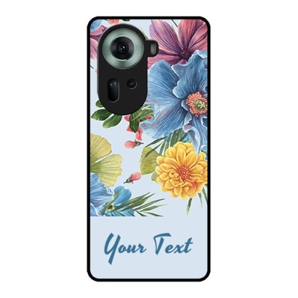 Oppo Reno 11 5G Custom Glass Phone Case - Stunning Watercolored Flowers Painting Design Oppo Reno 11 5G Custom Glass Phone Case - Stunning Watercolored Flowers Painting Design