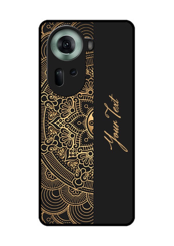 Oppo Reno 11 5G Custom Glass Phone Case - Mandala Art With Custom Text Design