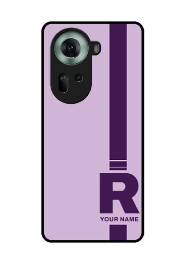 Oppo Reno 11 5G Custom Glass Phone Case - Simple Dual Tone Stripe With Name Design