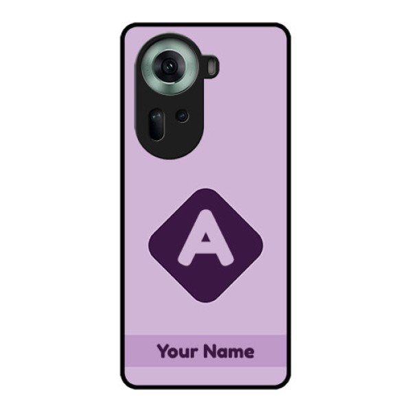 Oppo Reno 11 5G Custom Glass Phone Case - Custom Letter In Curved Badge Design