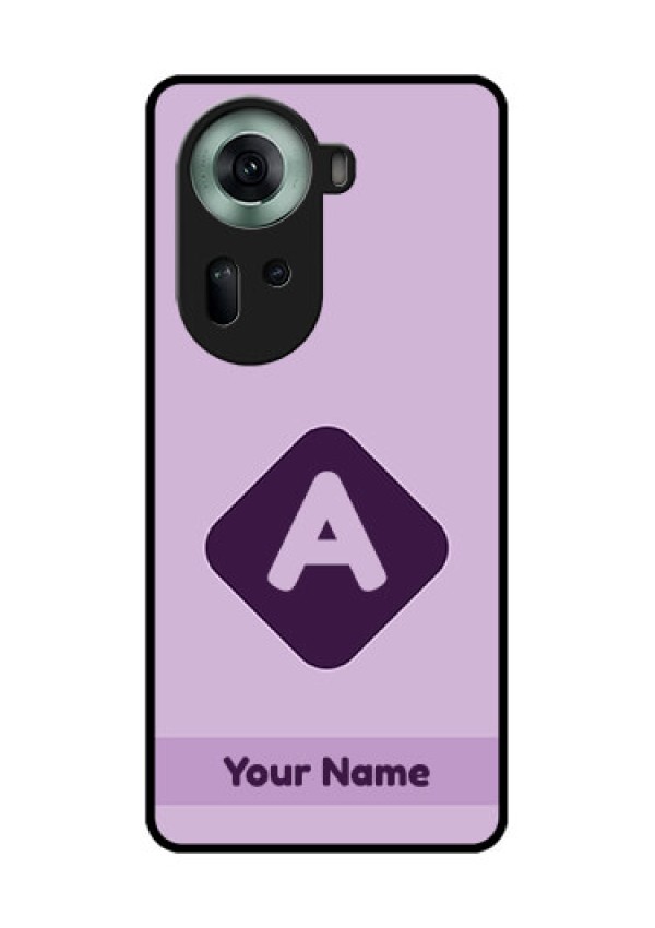 Oppo Reno 11 5G Custom Glass Phone Case - Custom Letter In Curved Badge Design