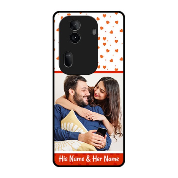 Oppo Reno 11 Pro 5G Custom Glass Phone Case - Orange Love Symbol Design Oppo Reno 11 Pro 5G Custom Glass Phone Case - Orange Love Symbol Design