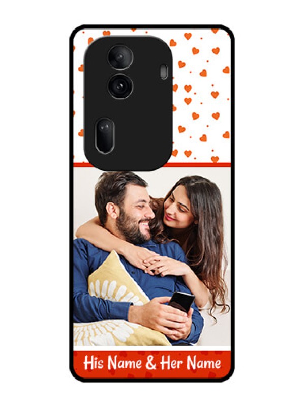 Custom Oppo Reno 11 Pro 5G Custom Glass Phone Case - Orange Love Symbol Design