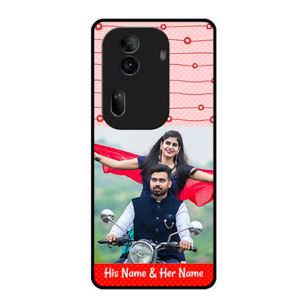 Oppo Reno 11 Pro 5G Custom Glass Phone Case - Red Pattern Case Design