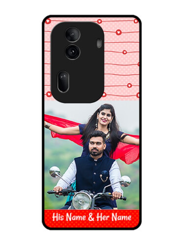 Custom Oppo Reno 11 Pro 5G Custom Glass Phone Case - Red Pattern Case Design