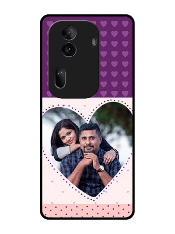 Custom Oppo Reno 11 Pro 5G Custom Glass Phone Case - Violet Love Dots Design