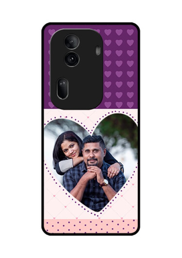 Oppo Reno 11 Pro 5G Custom Glass Phone Case - Violet Love Dots Design