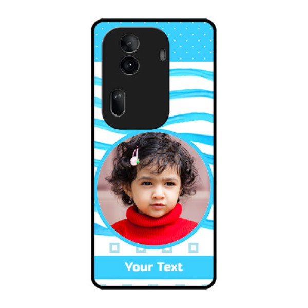 Oppo Reno 11 Pro 5G Custom Glass Phone Case - Simple Blue Case Design