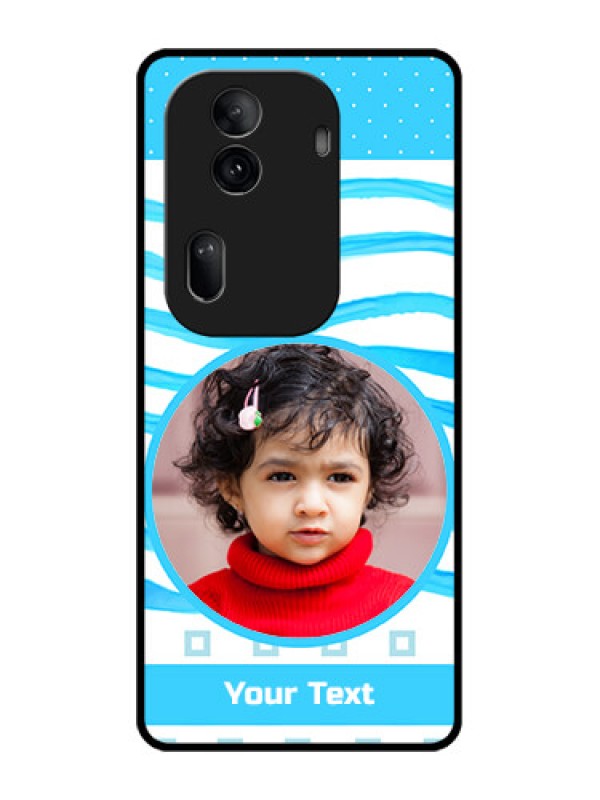 Custom Oppo Reno 11 Pro 5G Custom Glass Phone Case - Simple Blue Case Design