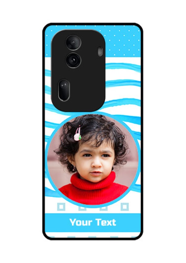 Oppo Reno 11 Pro 5G Custom Glass Phone Case - Simple Blue Case Design