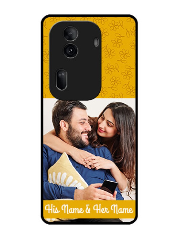 Custom Oppo Reno 11 Pro 5G Custom Glass Phone Case - Yellow Floral Design