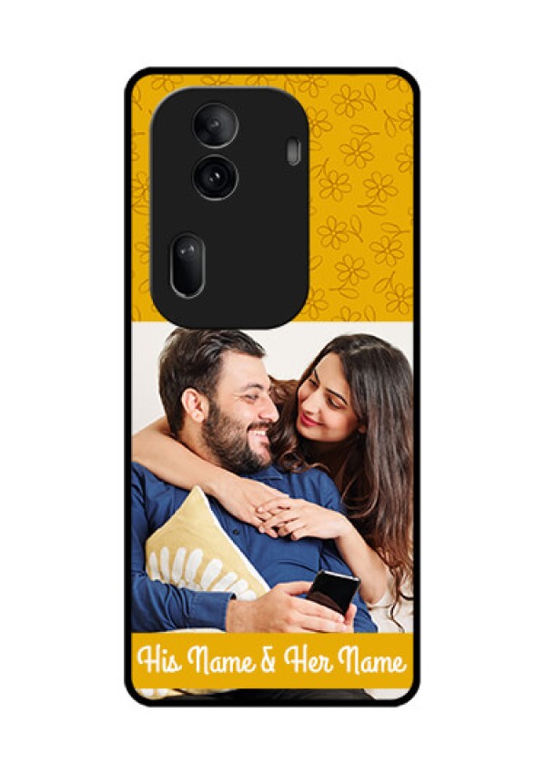 Oppo Reno 11 Pro 5G Custom Glass Phone Case - Yellow Floral Design