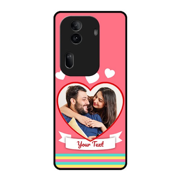 Oppo Reno 11 Pro 5G Custom Glass Phone Case - Love Shapes Doodle Design