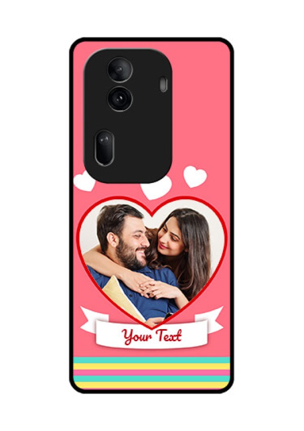 Oppo Reno 11 Pro 5G Custom Glass Phone Case - Love Shapes Doodle Design