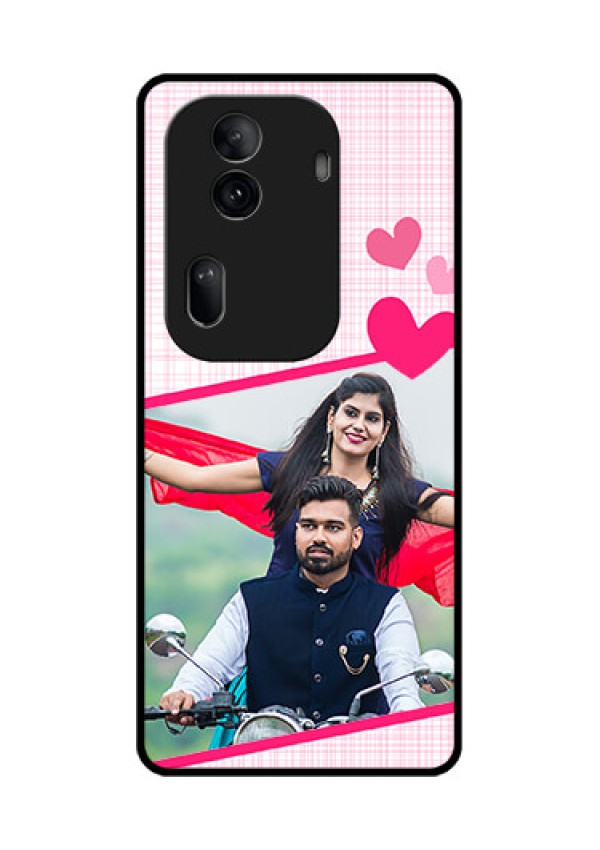Oppo Reno 11 Pro 5G Custom Glass Phone Case - Love Shape Heart Design